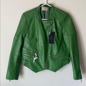 Zara Faux Leather Motto Jacket
